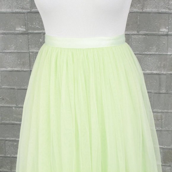 Anthro BHLDN Lena Tulle Skirt Pistachio - Picture 4 of 15